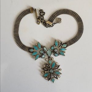 Kendra Scott brass turquoise Kyocera opal necklace